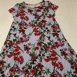 Striped floral dress